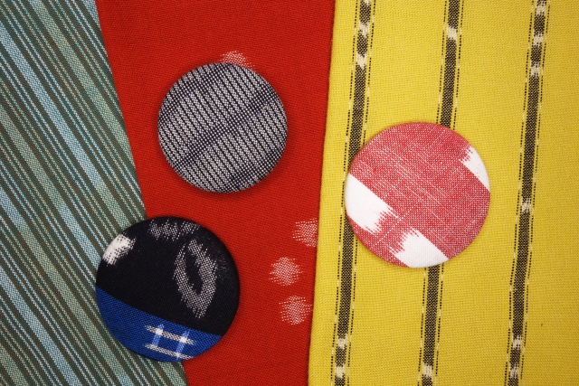 久留米絣でつくる缶バッジ