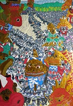 切り絵展 ~まつり風景とモビールの世界~