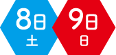 8日(土) 9日(土)