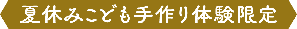 夏休みこども手作り体験限定