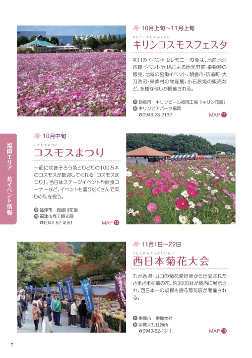 福岡県花の四季マップ 福岡県花の四季マップ